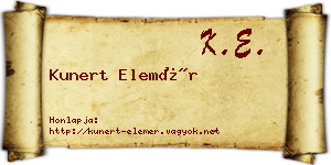Kunert Elemér névjegykártya
